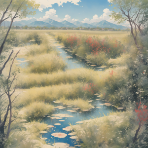 《桃花源记》北京林业大学外语学院译本，内含《桃花源记》AI绘画